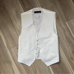 Andrew Fezza White Striped Vest